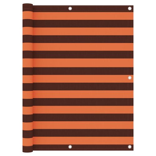 Vidaxl Écran De Balcon Orange Et Marron 120x500 Cm Tissu Oxford