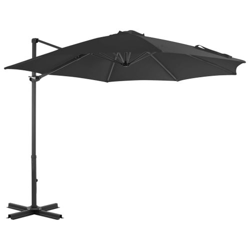 Vidaxl Parasol En Porte-À-Faux Et Poteau En Aluminium 300cm Anthracite