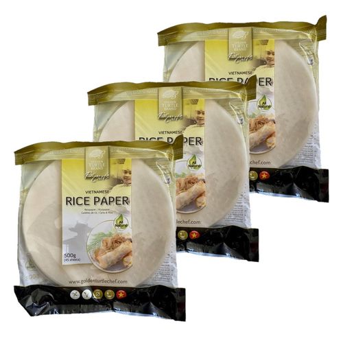 Lot 3x Feuille De Riz / Galette De Riz Diamètre 22cm - Environ 45 Feuilles - Sachet 500g