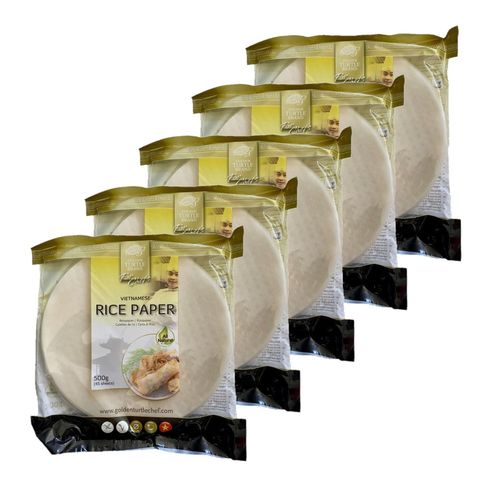 Lot 5x Feuille De Riz / Galette De Riz Diamètre 22cm - Environ 45 Feuilles - Sachet 500g