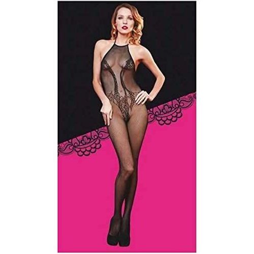 Tenue Sexy Body Noire En Résille Pour Lingerie Femme
