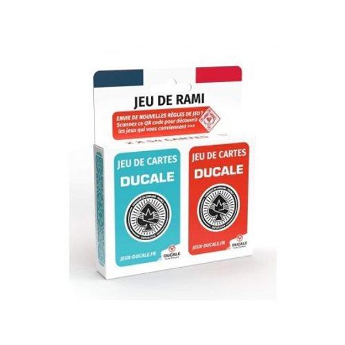 Pack De 2 Jeux De 54 Cartes A Jouer Bleu/Rouge - Cartes Toilees Pefc - Jeu De Rami - Fabrique En France