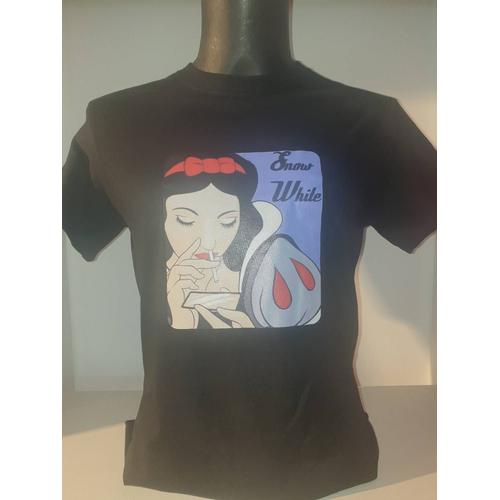 T Shirt Blanche Neige Cocaine Snow White Taille Xl