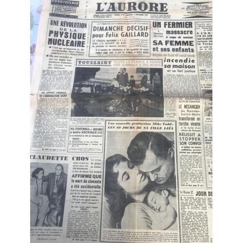 L Aurore 4089 Du 2 3 Novembre 1957,Physique Nucléaire,F Gaillard,M Todd,Toussaint,Spounik I I, F L N