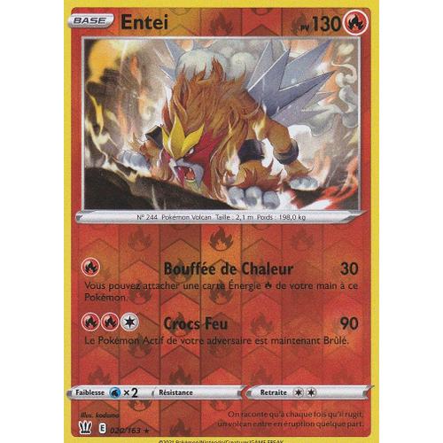 Carte Pokemon - Entei - Holo-Reverse - 035/163 - Épée Et Bouclier 5 - Styles De Combat