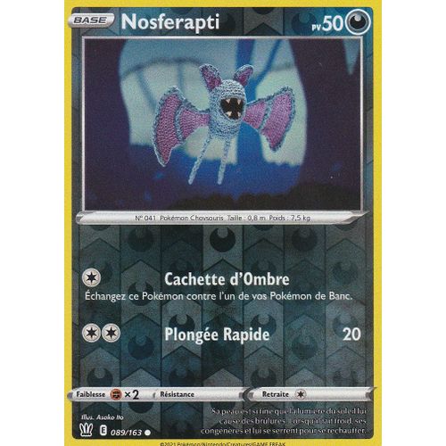 Carte Pokemon - Nosferapti - 089/163 - Reverse - Épée Et Bouclier 5 - Styles De Combat