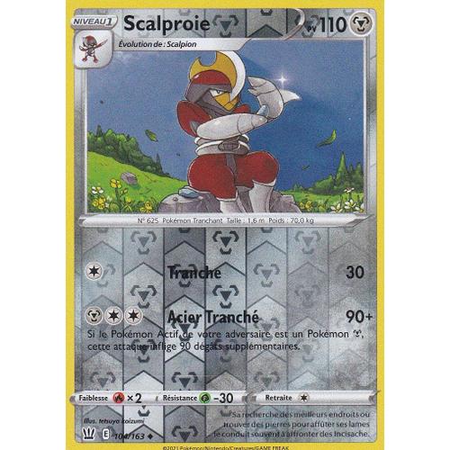 Carte Pokemon - Scalproie - 104/163 - Reverse - Épée Et Bouclier 5 - Styles De Combat