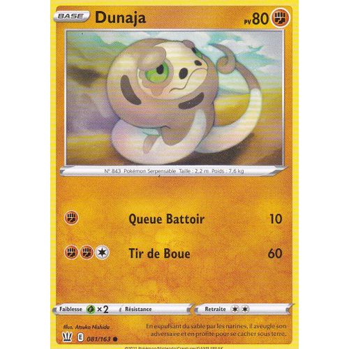 Carte Pokemon - Dunaja - 081/163 - Épée Et Bouclier 5 - Styles De Combat - Eb5 - Vf