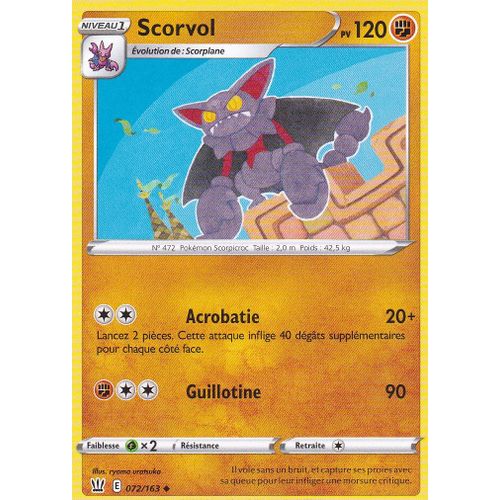 Carte Pokemon - Scorvol - 072/163 - Épée Et Bouclier 5 - Styles De Combat - Eb5 - Vf