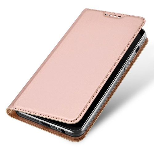 Etui Folio Pour Galaxy A8+ 2018 Rose Avec Rabat Latéral Et Fonction Stand