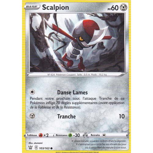 Carte Pokemon - Scalpion - 103/163 - Épée Et Bouclier 5 - Styles De Combat - Eb5 - Vf