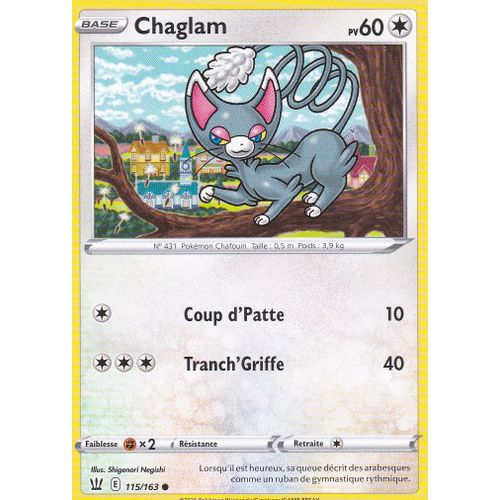 Carte Pokemon - Chaglam - 115/163 - Épée Et Bouclier 5 - Styles De Combat - Eb5 - Vf