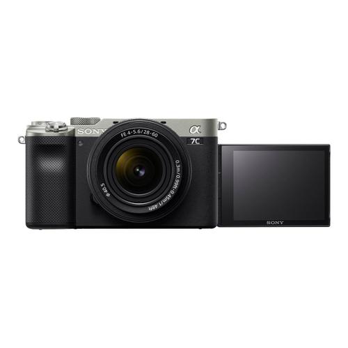 Sony a7C Ilce-7CL - Appareil photo numérique - sans miroir - 24.2 MP - Cadre plein - 4K / 30 pi/s - 2.1x zoom optique objectif 28 - 60 mm - Wi-Fi, NFC, Bluetooth - argent