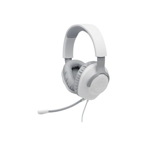 JBL Quantum 100 - Micro-casque - circum-aural - filaire - jack 3,5mm - blanc