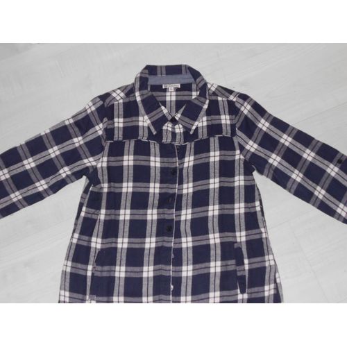 Blouse/Chemise Carreaux Marine/Blanc/Gris Chiné Pour Fille 12 Ans Neuve