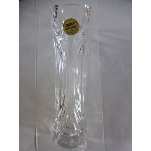 Ancien Vase en Cristal d'Arc Neuf Soliflore