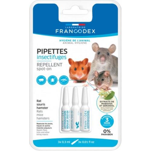 Francodex-3 Pipettes Insectifuges. Pour Rats, Souris Et Hamsters.-Fr-174072
