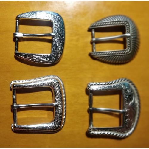 Lots De 4 Boucles De Ceinture Argentée