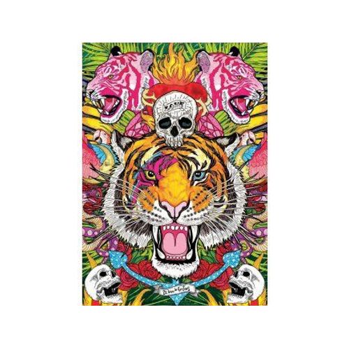 Puzzle Adulte Tigre Brun Avec Tete De Mort - 1000 Pieces - Collection Artiste Espagne - Animaux Sauvages - Crane