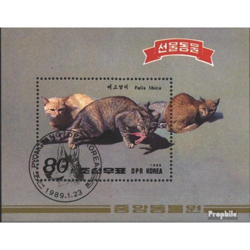 Nord-Corée Bloc 242 Oblitéré 1989 Animaux