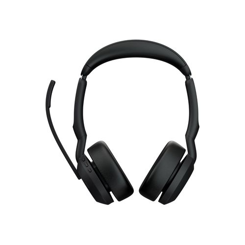Jabra Evolve2 55 MS Stereo - Micro-casque - sur-oreille - Bluetooth - sans fil - Suppresseur de bruit actif - USB-A - noir - avec support de chargement - certifié Zoom, Cisco Webex Certified...