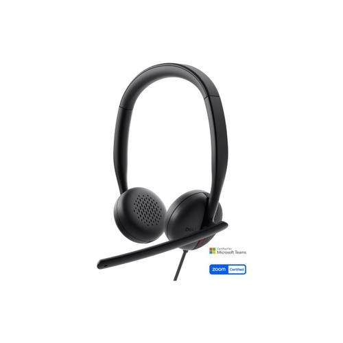 Dell Wired Headset WH3024 - Micro-casque - sur-oreille - filaire - USB-C - Certifié pour Microsoft Teams, certifié Zoom