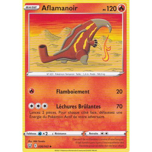 Carte Pokemon - Aflamanoir - 026/163 - Épée Et Bouclier 5 - Styles De Combat - Eb5 - Vf