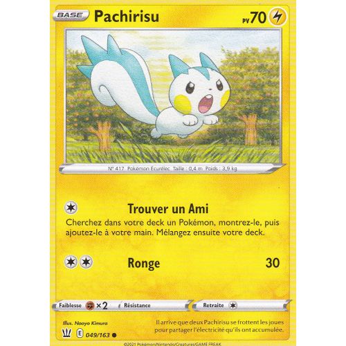 Carte Pokemon - Pachirisu - 049/163 - Épée Et Bouclier 5 - Styles De Combat - Eb5 - Vf