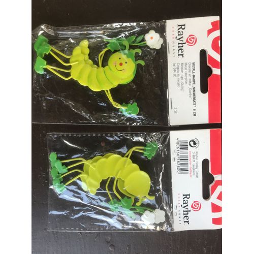 Lot De 2 Sachets Chenille En Métal «  Goinfre » 8 Cm,