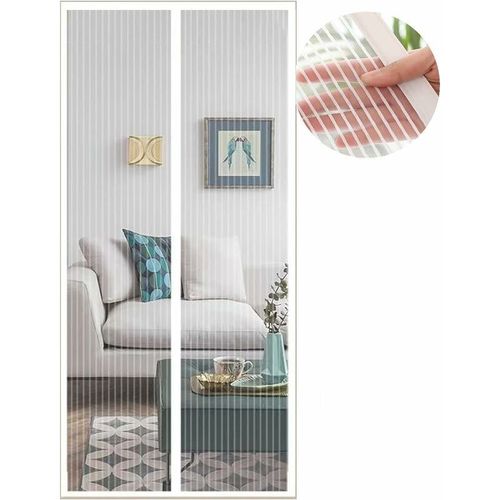 Moustiquaire Porte Fenetre 80x210, Rideau Moustiquaire Magnetique Blanc, Proteger Votre Famille goodnice