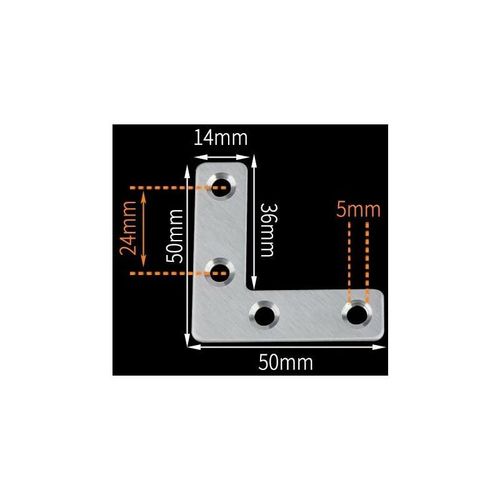 Equerre De Fixation Plats Droits Support En Forme De L Metalliques Equerres Avec Pour Bois Meubles Placard Reparation Support 50 X 50mm 20 Pieces goodnice