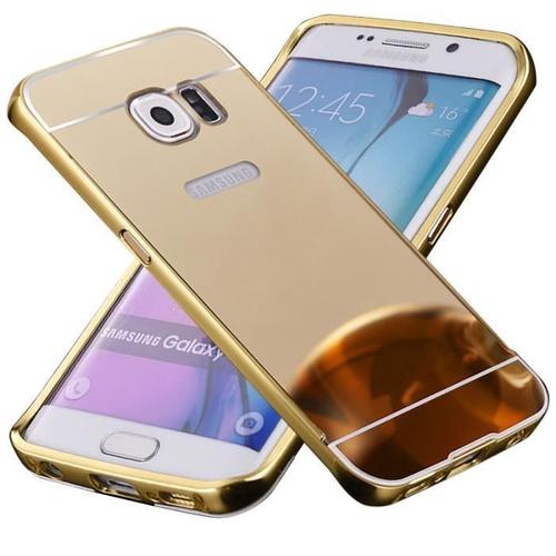 Détachables Aluminium Miroir Effet Coque Pour Samsung Galaxy S6 Edge Plus(Or) Fkt84