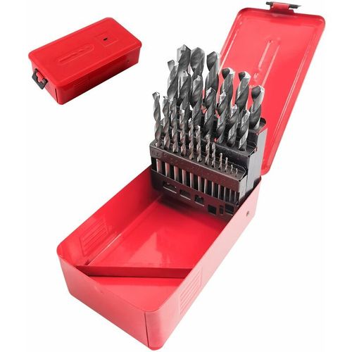 25 Pieces Foret Metal Helicoidaux, O 1-13 Mm Kit De Foret Bois, Meche A Bois, Coffret De Forets En Acier Rapide, Pour Perceuse Et Perceuse A Bois goodnice