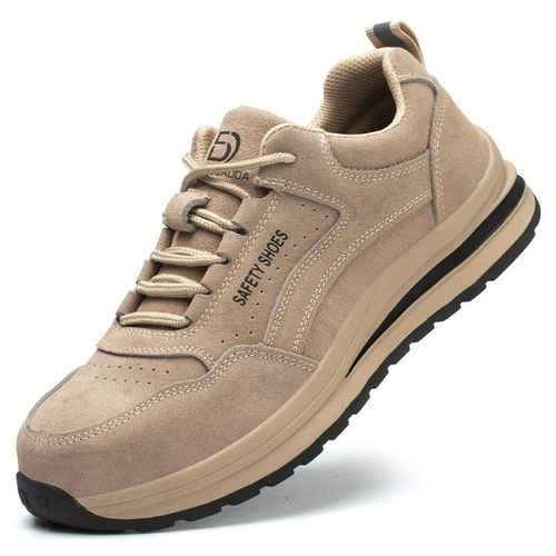 Chaussures De Securite Indestructibles Pour Hommes, Embout En Acier, Taille De Chaussure De Travail Couleur Kaki Taille 41(25,5cm) Goodnice