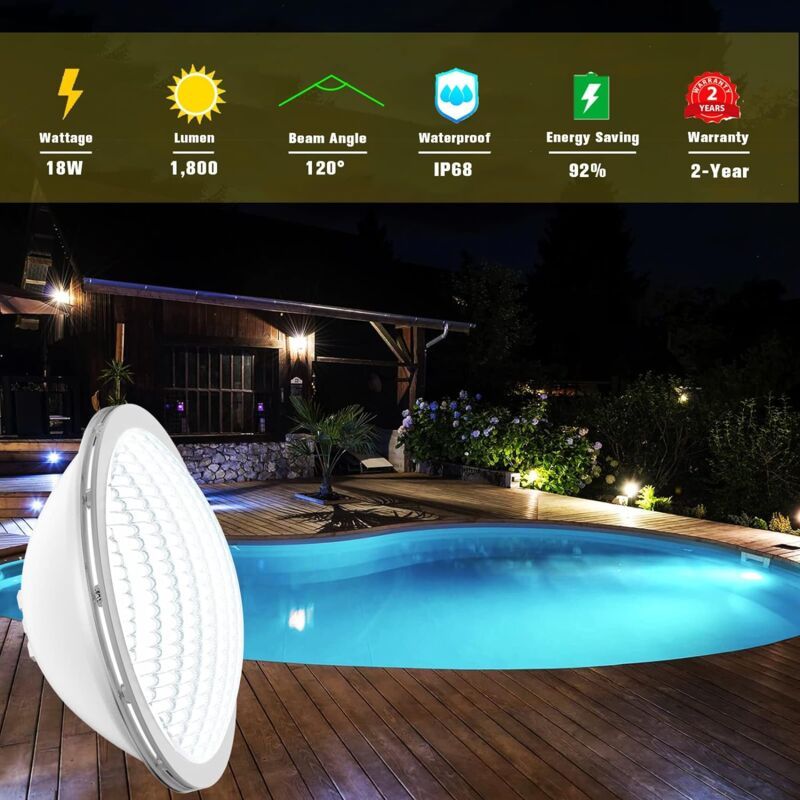 Lampe Piscine Par56,Lumiere Piscine Multicolore Avec Telecom... - 2