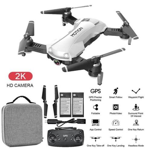 Dronedrone Gps 5g Wifi Fpv 2k 12mp Caméra Selfie Quadricoptère Pliable Rc Avec Sac À Dos Fkt19-Générique