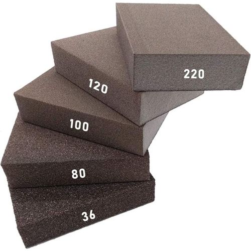 Eponges de Poncage, 5 Pcs Cale a Poncer a Humide et Seche, 36 80 100 120 220 Bloc de Poncage a l'eau, Papier a Poncer pour Bois Placo Metal Peinture Carrosserie goodnice