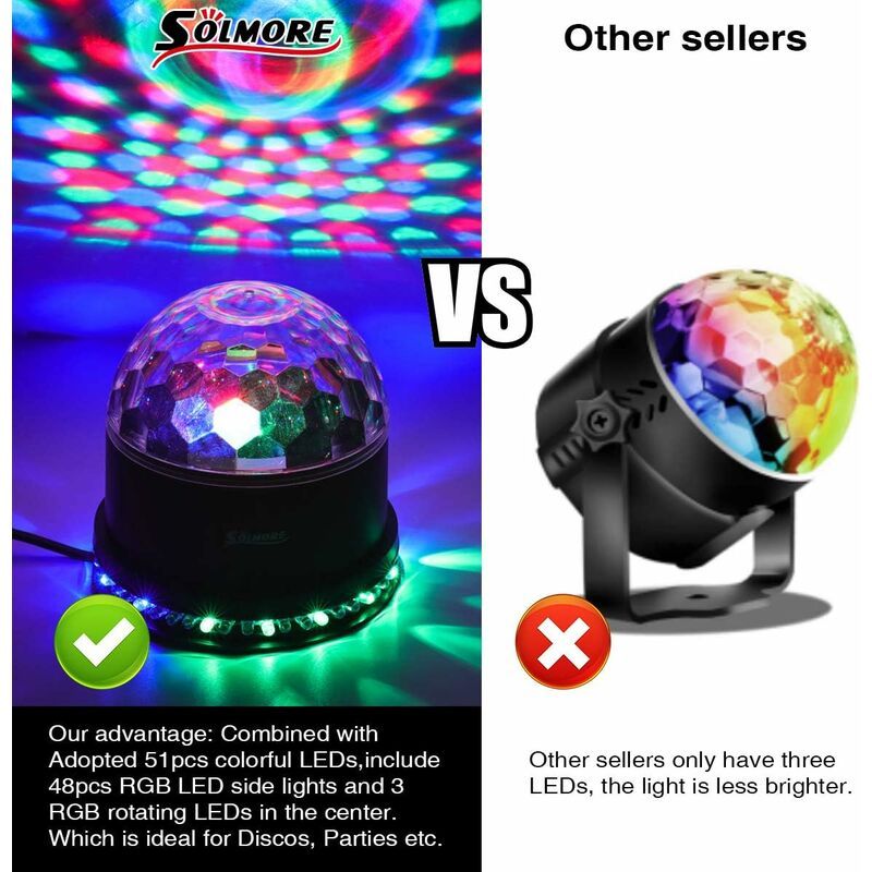Boule Disco A Led, 51leds 12w 7 Couleurs Lampe Disco Lumiere... - 4