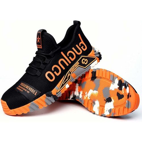 Chaussures De Securite Pour Hommes Baskets A Bout En Acier Chaussures De Travail Legeres Femmes Baskets Industrielles Respirantes Baskets Respirantes En Maille,Orange 38 Goodnice