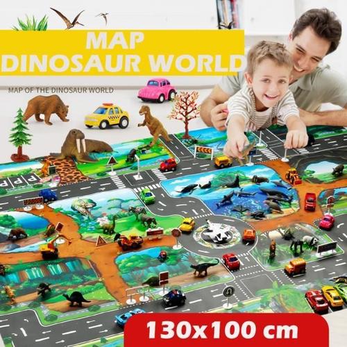 Enfants Tapis De Jeu Dinosaure Monde Parking Carte Jeu Scène Carte Jouets Éducatifs Fkt14