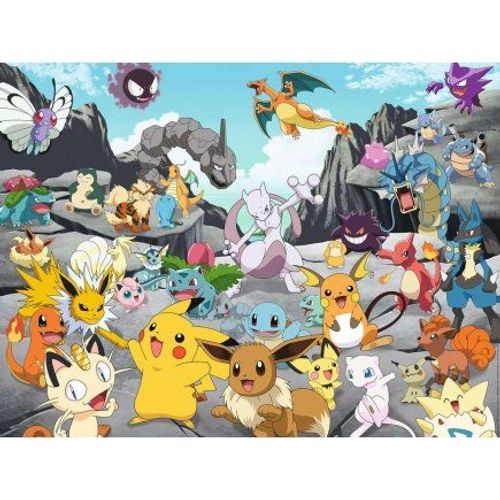Puzzle 1500 Pieces Les Pokemon A La Montagne : Pikachu Mewtwo Dracaufeu Bulbizarre Salameche Tortank