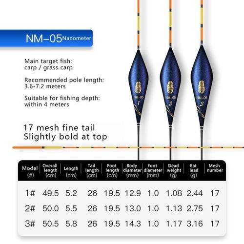 GW nano flottant, poisson à gueule légère, carpe carassin, pêche flottante verticale 2 # FKT34