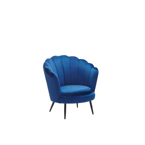 Fauteuil Lovikka Velours Bleu Marine
