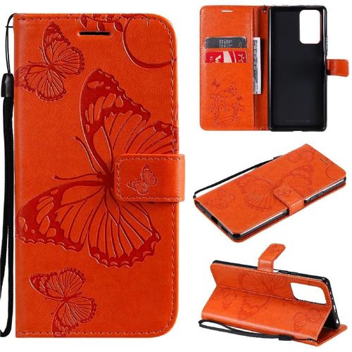 Tongez Étui Pour Xiaomi Redmi Note 10 Pro Avec Support De Fente Pour Carte Couverture Antichoc Cuir Pu Couverture Magnétique Flip Kickband - Couleur Orange