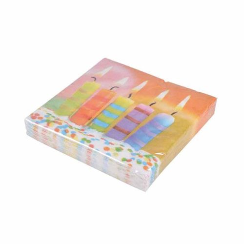 Paris Prix - Lot De 20 Serviettes En Papier "Bougie" 33x33cm Multicolore