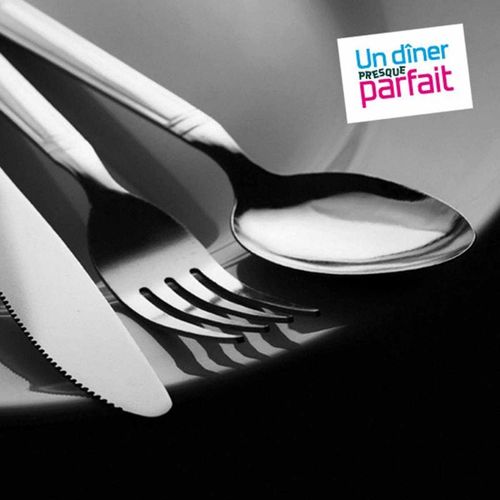 Paris Prix - Lot De 20 Serviettes En Papier "Couverts & Assiette" 38x38cm Gris