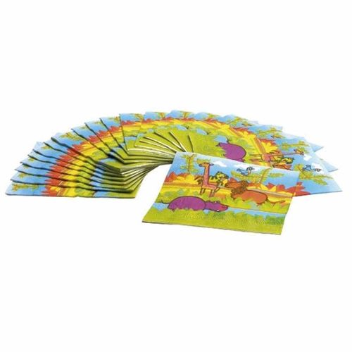 Paris Prix - Lot De 20 Serviettes En Papier "Jungle" 33x33cm Multicolore