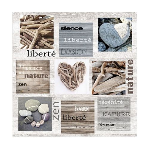 Paris Prix - Lot De 20 Serviettes En Papier "Liberté" 33x33cm Naturel
