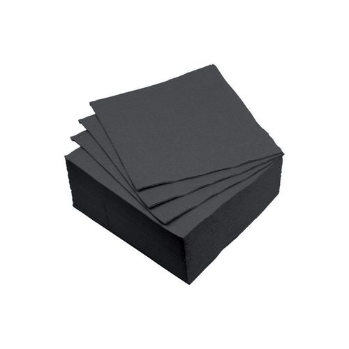 Paris Prix - Lot De 40 Serviettes En Papier "Cocktail" 25x25cm Noir