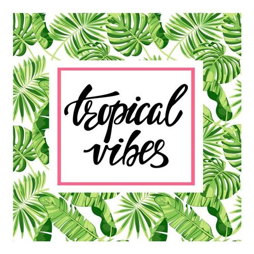 Paris Prix - Lot De 20 Serviettes En Papier "Tropical Vibes" 33x33cm Vert